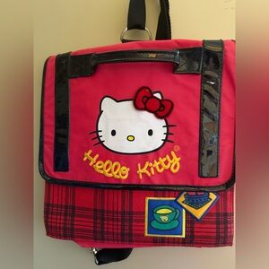 Sanrio Hello Kitty Red and Black Backpack vintage RARE NEW patent red black